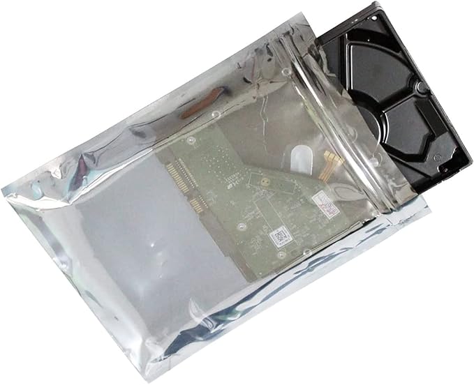 Antistatic Bags ESD Shielding Bag with Anti-Static Labels for Hard Drive SSD HDD Motherboard Video Card RAM Electronic Devices (100pc ziplock 4 * 6 in)