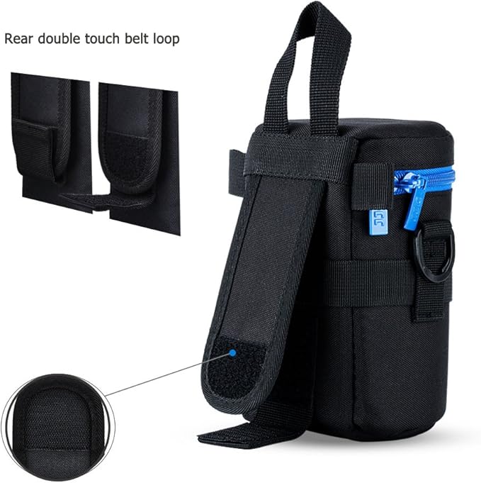 JJC Deluxe Lens Case Pouch Bag for Canon EF-S 17-55mm/17-85mm,EF 35mm f2, RF 85mm f2 Macro, Nikon AF-S 18-200mm/18-105mm/18-300mm/55-200mm, Fujifilm XF 56mm f1.2 R & More Lens Below 3.1" x 5.3"(D x L)