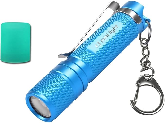 K3 Mini AAA Keychain Flashlight Small Bright Pocket Flashlight 150 Lumens 3 Modes,Multipurpose EDC Flashlight Hat lamp Camp Tablelamp Candle for Dog Walk Emergency Parents Kids Gift