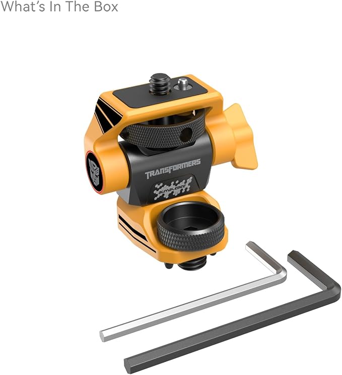 SMALLRIG Adjustable Camera Monitor Mount for ARRI-Style (Bumblebee Edition), 360° Swivel and 180° Tilt Holder Anti-Twist Support 5" and 7" - 5520