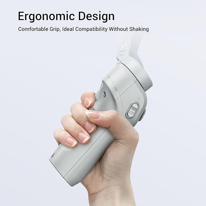 PUSOKEI 3-Axis Phone Gimbal Stabilizer with AI Tracking & Fill Light, Foldable Handheld for Vlog Video Recording, 8-Hour Battery, Compatible with Smartphones