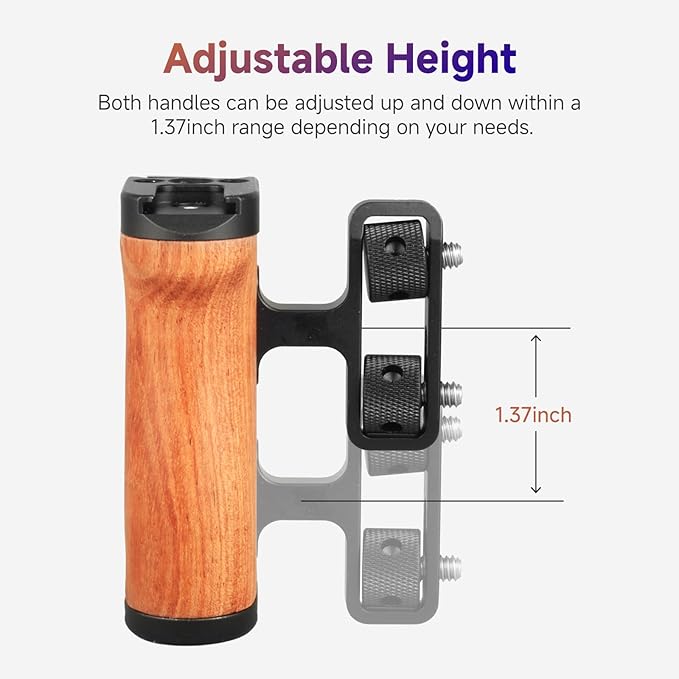 Accsoon CineView M7 Pro Side Handle Handgrip Mini with 1/4" Screw, Up/Down Adjustable 35mm Camera Handles Built-in Wrench, for CineView M7/Smartphone/iPad/Monitor/Camera Cages Side Handles (1 Pair)
