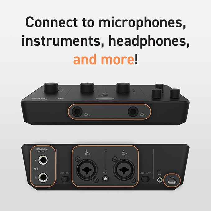 Creative Live! Audio A3 USB Audio Interface with High-Resolution Recording and Playback up to 24-bit 96kHz, with Zero-Latency Direct Monitoring