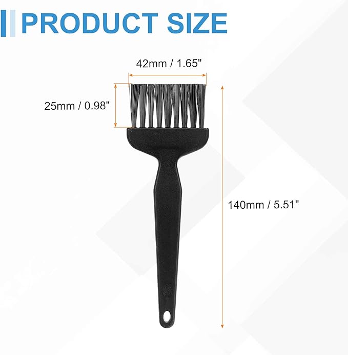 HARFINGTON 4pcs Antistatic Brush 25x42mm Portable PP Handle Nylon Anti Static Cleaning ESD Brushes for Electronics Computer Keyboard, Black