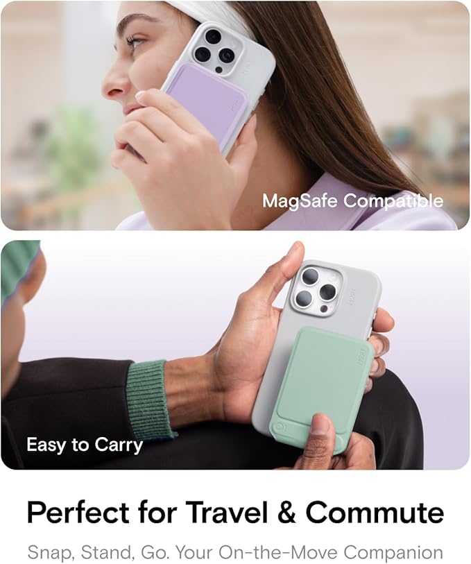 MOFT Phone Tripod Wallet for iPhone, Mulit-Angles, Lightweight & Portable Phone Stand, MOVAS Vegan Leather Magnetic Wallet, Strong Magnets, NFC Card Holder,Travel Essential, Peony (Without Card Slot)
