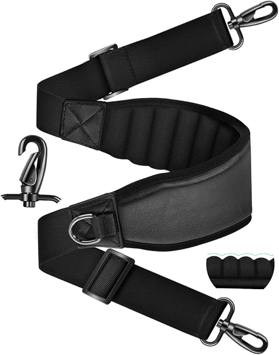 ZINZ Shoulder Strap 69" with Padded, Universal Bag Strap with Dual Buckles and Metal Swivel Hooks for Laptop Bag, Camera Bag