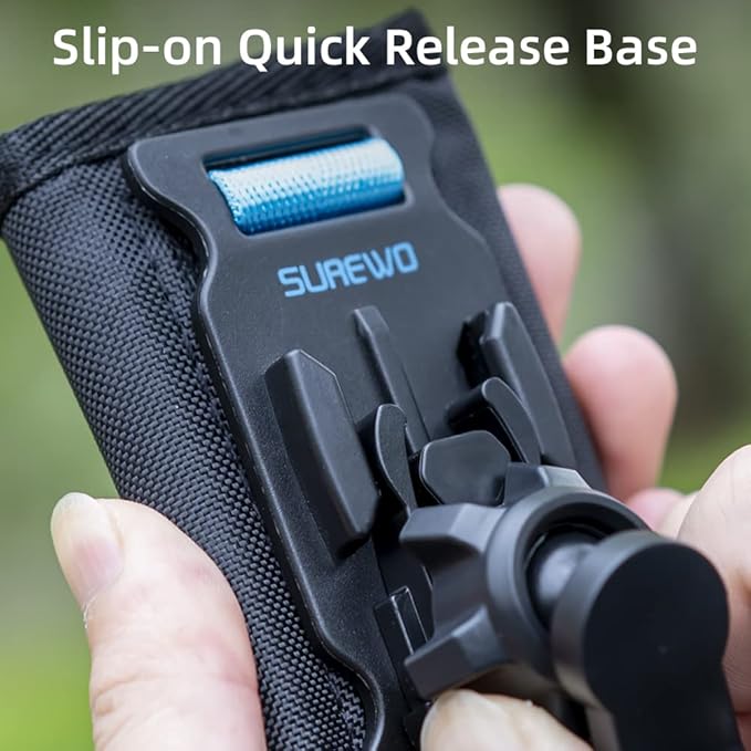 SUREWO Bag Backpack Shoulder Strap Mount with Universal Ball J Hook Compatible with GoPro Hero 13/12/11/10/9/8/7/(2018)/6/5 Black,DJI Osmo Action 5 pro/4/3 and Most Action Cameras