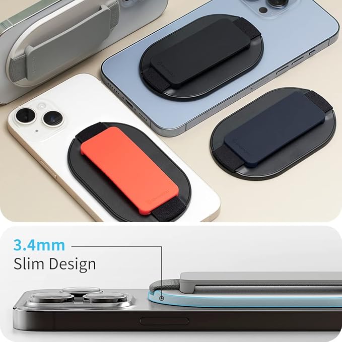 Sinjimoru for MagSafe Grip, Magnetic Phone Grip for MagSafe Stand, Strong Magnetic Phone Holder for iPhone 17 16 15 14 13. M-SGrip Navy