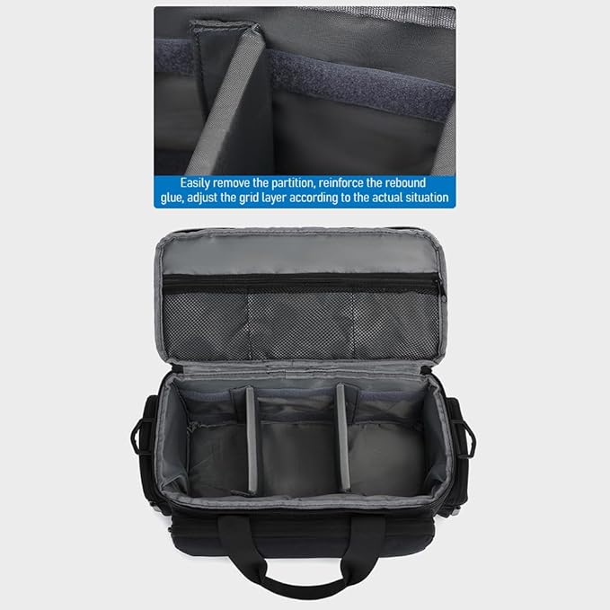 Andoer Camera Case, Water-Resistant Shock-Proof DSLR/SLR Single Bag for Mirrorless Camera with Removable Dividers and Shoulder Strap