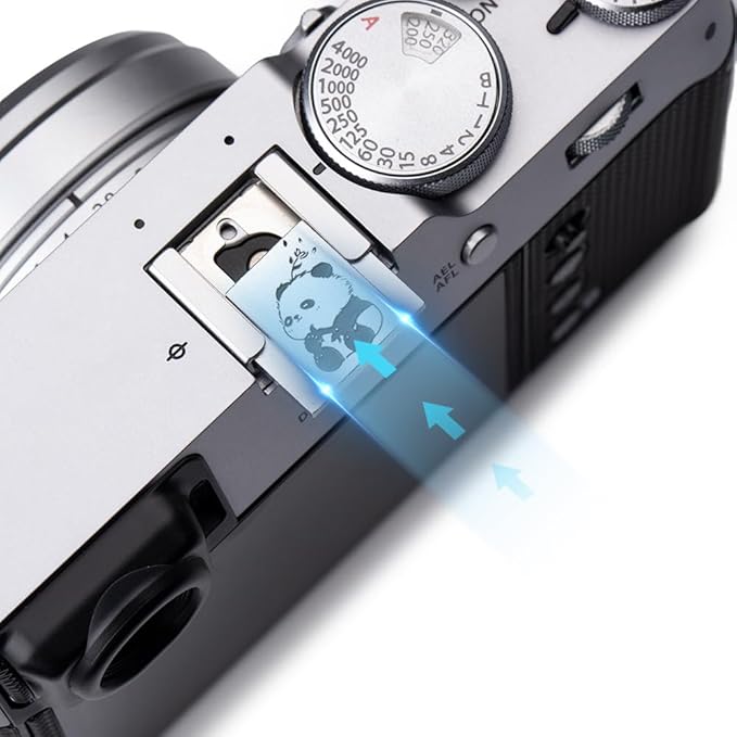 Camera Metal Hot Shoe Cover Protector Cap for Z7/Z9/Z8/Z30/Z50 for FUJIFILM X100VI X100V X-M5 X-E5 X-Half XT5 (Panda in The Wind)