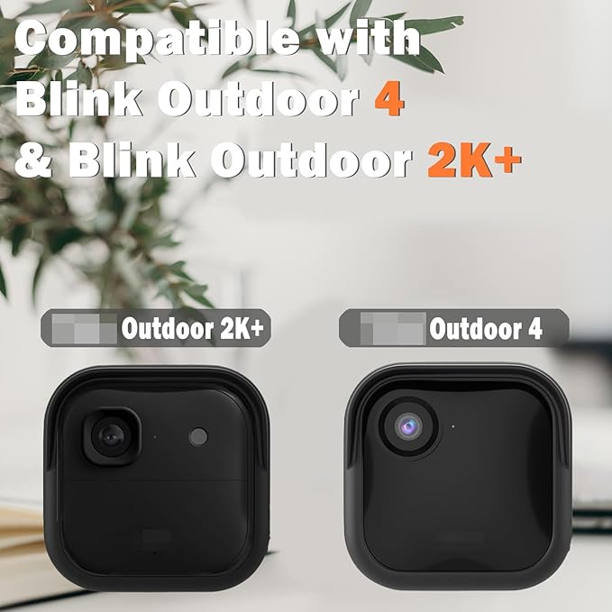 Silicone Case Cover for All-New Blink Outdoor 4 (4th Gen) - Weatherproof Protective Skin Cover with Hat Brim for All-New Blink Outdoor 4 & 2K Smart Security Camera (Black, 1 Pack)