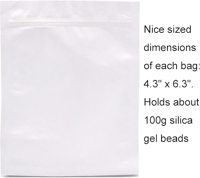 1000 Packs Breathable Paper Bags, Zip Lock Storage Bags for Small Items, Silica Gel Beads, Desiccant, Jewelry, Samples, 4.3 by 6.3 Inch