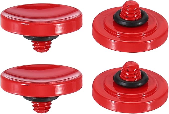 PATIKIL Camera Shutter Button, 4 Pack Soft Shutter Release Button Pure Copper Camera Button Concave Suitable for Nikon for Fujifilm for Leica DSLR/SLR Camera, Red
