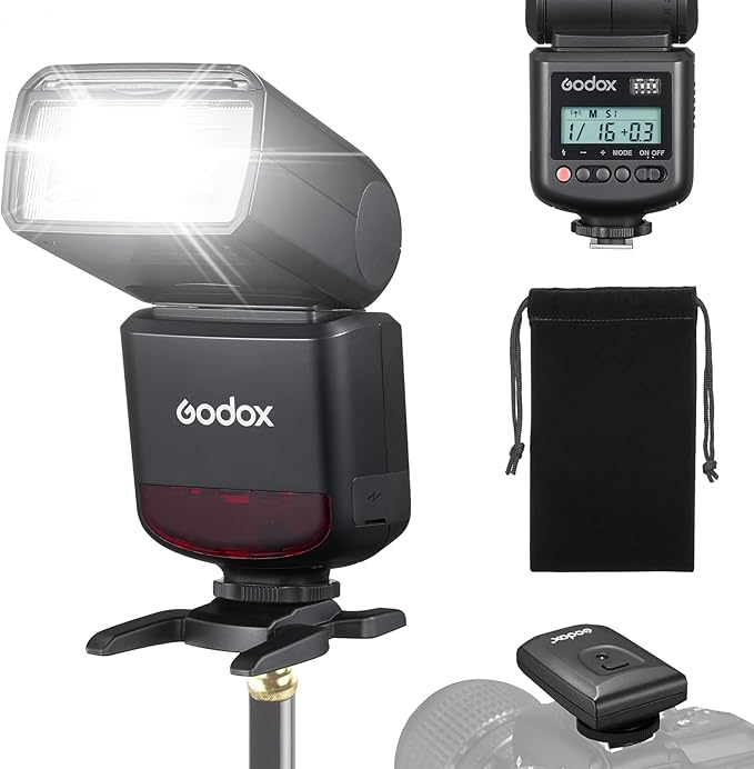 GODOX TT520 III TT520III Universal On-Camera Flash Speedlite with AT-16 433MHz Wireless Trigger Transmitter GN33 S1/S2 Modes for Canon Nikon Pentax Olympus Fujifilm Panasonic Cameras with Hot Shoe