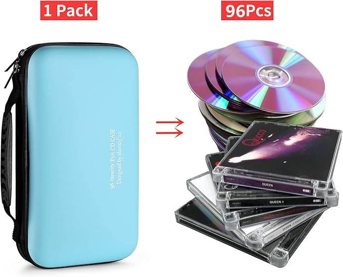 DVD Case, EVA CD Case Holder Storage Organizer Portable Protective DVD Wallet Holder for Car