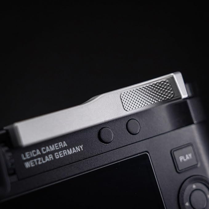 Metal Thumb Up Grip for Leica D-LUX8 DLUX8 Camera, Hot Shoe Thumb Rest Support Grip ，Exclusive Vintage Anti-Slip Pattern, Enhance The camera's Grip Feel (Silver)