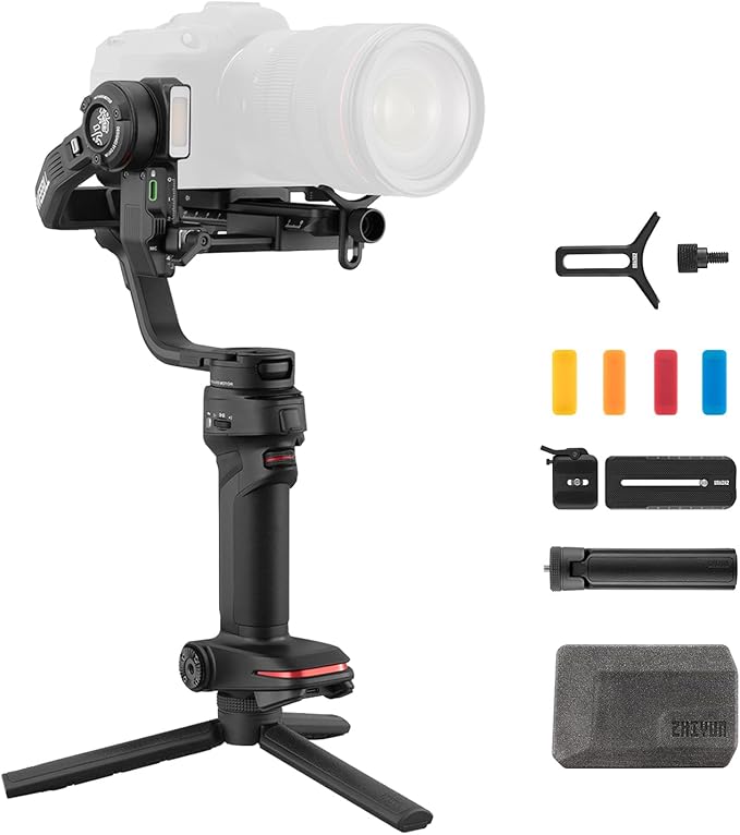 ZHIYUN Weebill 3 [Official] 3-Axis Camera Gimbal Stabilizer for DSLR and Mirrorless Camera, Nikon Sony Panasonic Canon Fujifilm BMPCC 6K, Fill Light & Mic Integration, PD Fast Charge