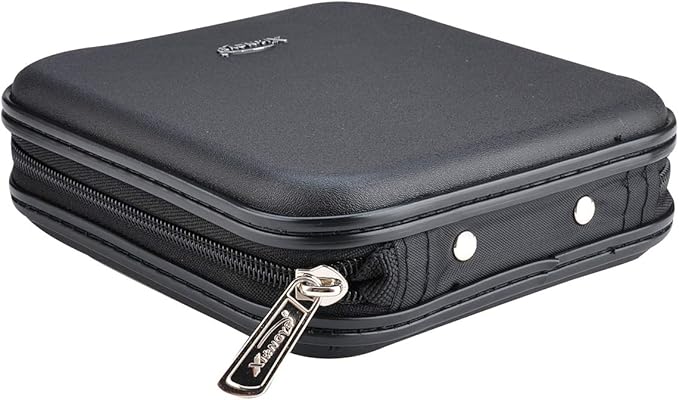 CD DVD Wallet, 32 Capacity Heavy Duty, DVD CD Case Holder for Car,Portable DVD/VCD Storage Disk, Hard Shell Sturdy case, Car CD Disk Holder, Booklet, Blu-ray Wallet (32 Capacity,Black)