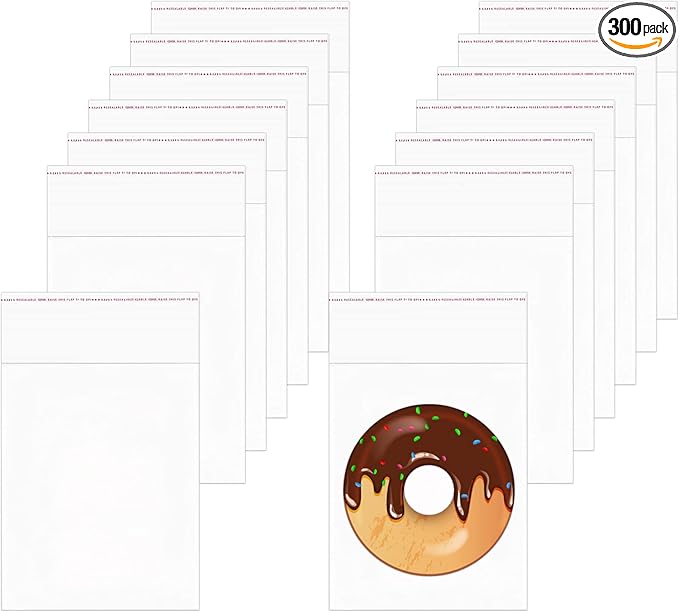 Clear Cellophane Bags 300pcs 4" x 5" Crystal Sealed Clear Bag Self Sealing OPP Cello Bags 1 Mil for Jewelry Earrings Candies Bakery Candle Cookie (12 Sizes to Choose from)