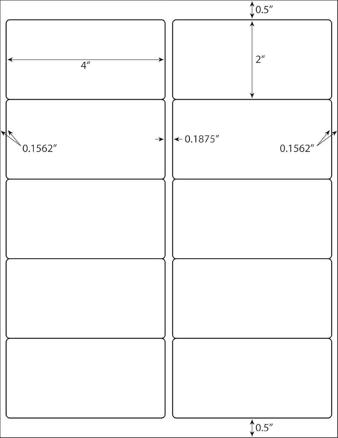 LabelMore 1000 2" x 4" Shipping Address Labels, Inkjet & Laser Compatible, Permanent Adhesive, 100 Sheets (10 Labels Each)
