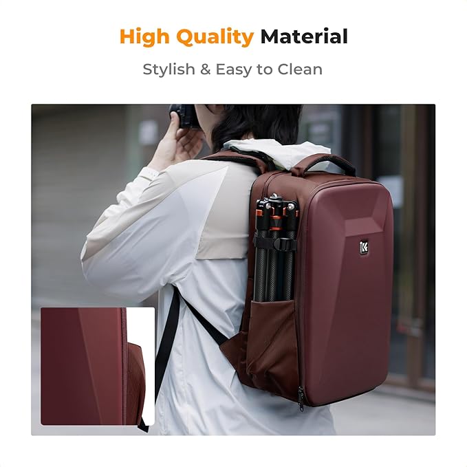 K&F CONCEPT Camera Backpack,Hardshell Photography DSLR Camera Bag with 15-15.6 Inch Laptop Compartment Hard Shell Camera Case Compatible with Canon/Nikon/Sony/DJI Mavic Drone