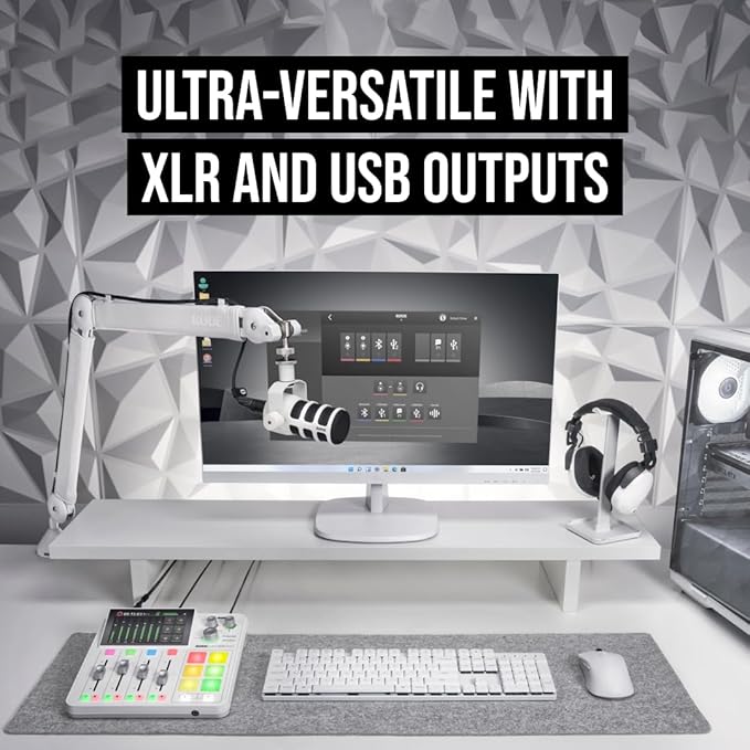 RØDE PodMic USB Dynamic Broadcast Microphone with XLR and USB Connectivity for Podcasting, Streaming and Content Creation (White)