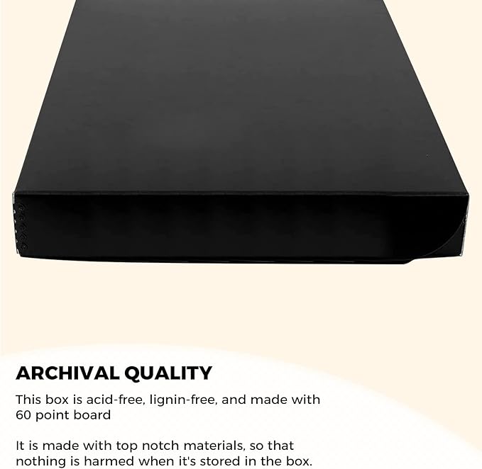Golden State Art, Archival Folio Storage Box 11x17, Clamshell Design with Metal Edge, Preserve And Store Photos Documents Cards Prints Arts Crafts DIY, Black