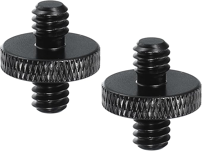PATIKIL Tripod Screw Adapter 1/4" Male to 1/4" Male, 2 Pcs Tripod Nut Connectors Camera Mount Screw Camera Double Head Converter for Microphone Holder Magic Arms Accessories, 18 mm