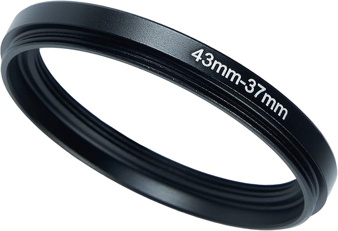 43mm to 37mm Step-Down Ring Filter Adapter for All Brands UV ND CPL Metal Ring Step-Down Rings Adapter Filter (43mm-37mm)
