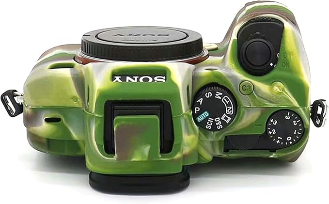 Professional Secure Soft Silicone Camera Case Bag Housing Rubber Body Skin for Sony Alpha A7iii a73 A7R3 A7Riii a7R Mark III a7 Mark III Digital SLR Camera Protective Case (Army Green)