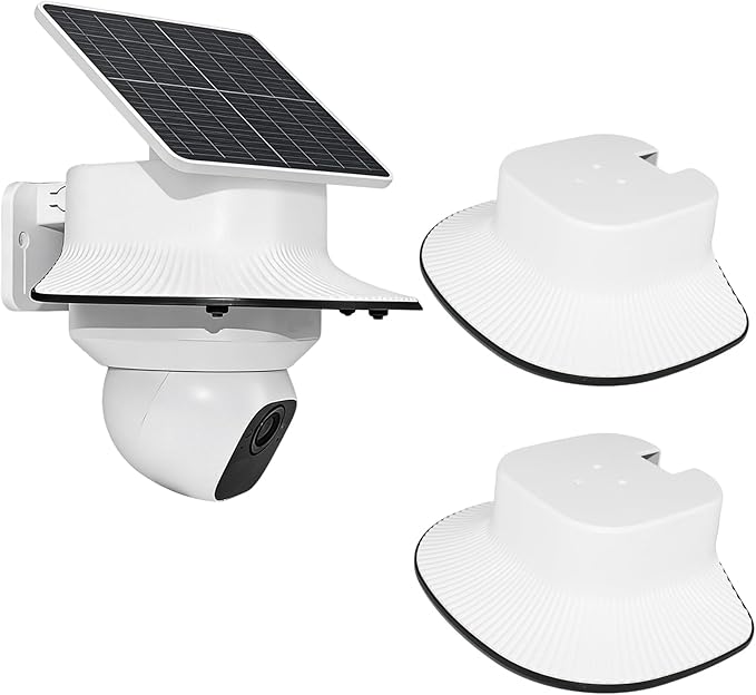 2 Pack Camera Rain Cover Compatible with Eufy SoloCam E30,Eufy SoloCam E42,Camera Weatherproof Cover with Resistance,Protective Sun Rain Shield for Security Cameras,Anti Glare Cover White