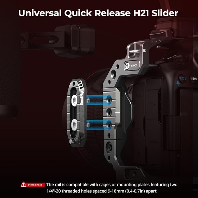 SMALLRIG NATO Side Handle with NATO Rail, H21 HawkLock Quick Release, for Left or Right Hand, 36mm/1.4in Up and Down Adjustable, Ergonomic Handgrip with Built-in Cold Shoe, 1/4"-20 Threaded Holes