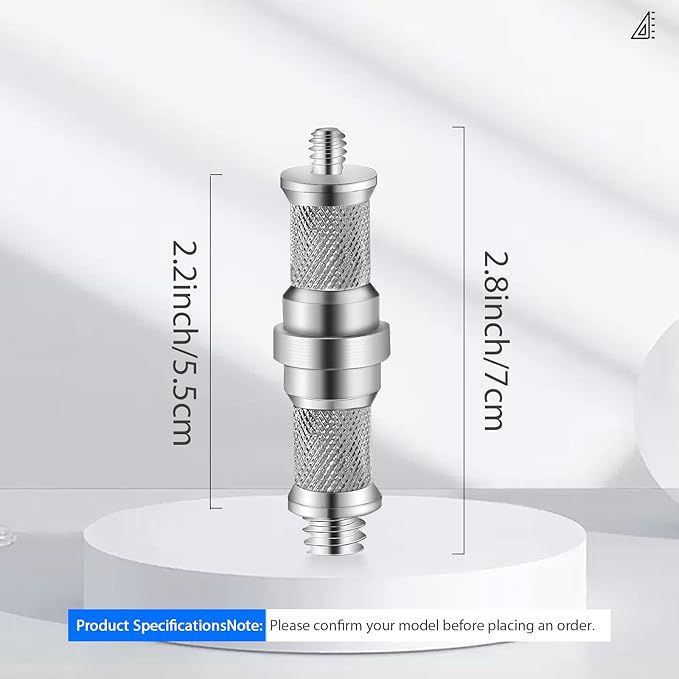 Wellmaking 3 Pieces Standard Knurled 1/4 to 3/8 inch Metal Male Convertor Threaded Screw Adapter Spigot Stud for Light Stand, Hot Shoe/Cold Shoe Adapter, Ball Head, Wireless Flash Receiver, Trigger