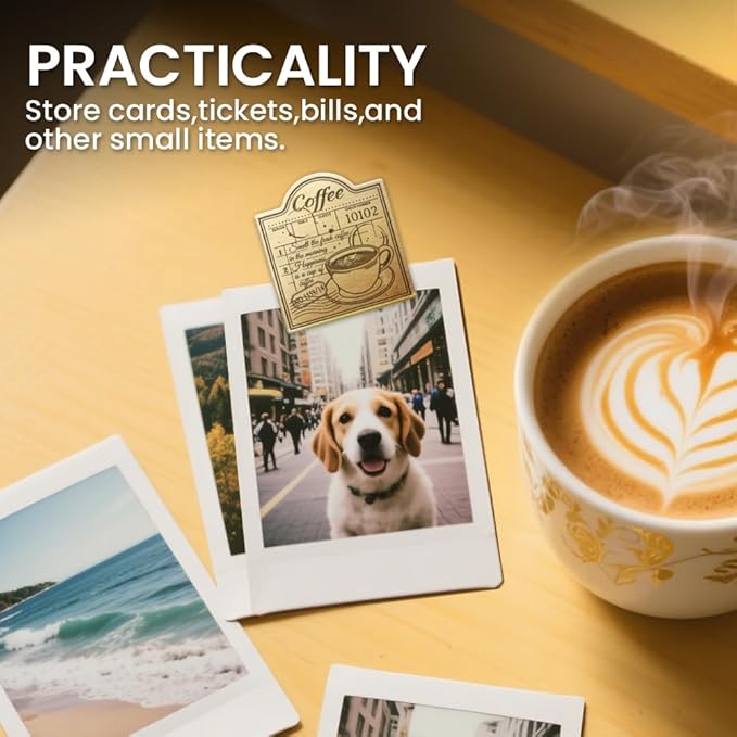 ANATTASOUL Journal Clip Vintage Coffee Metal Brass Clips, Decorative Heavy Duty Journal Page Holder Clips for Book, Paper, Bookmark