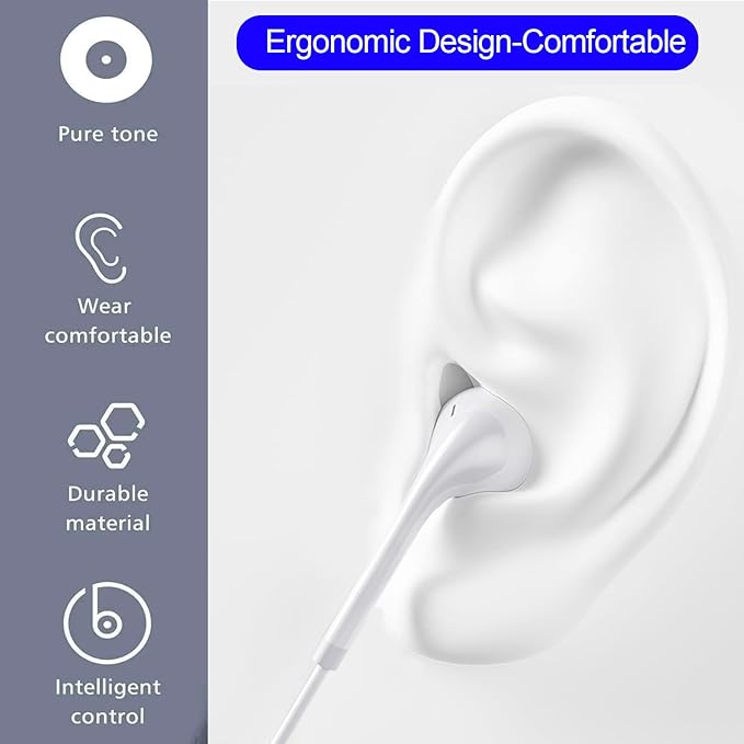 6 Pack Earbuds Wired Headphones with Heavy Bass Stereo,Volume Control,Earphones with Microphone, Compatible with iPhone, Android, Computers, iPad or Any Device with 3.5mm Interface