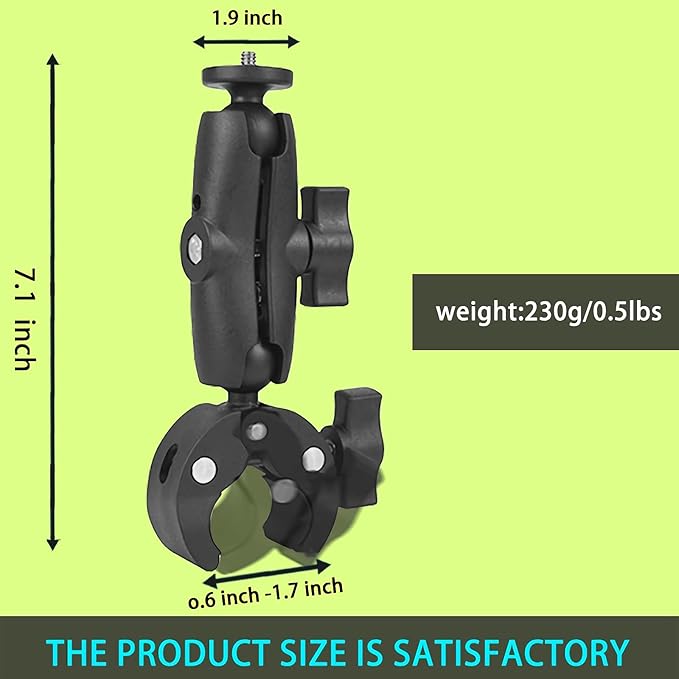 Handlebar Clamp Motorbike Mount for Insta360 ACE Pro One X4 X3, X2, X, One R, RS, GO 2, GoPro Hero, with Double Ball Head Super Clamp Mount Adapter Accessories