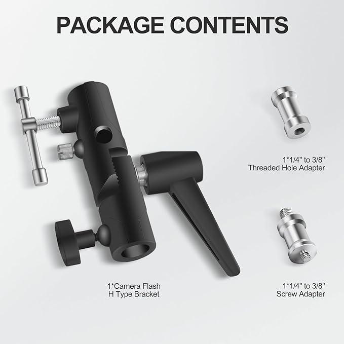 WELLMAKING Flash Speedlite Bracket for Camera - Swivel Design with Umbrella/Reflector Mount, Compatible with Canon, Nikon, Pentax, Olympus, Nissin, Metz and More