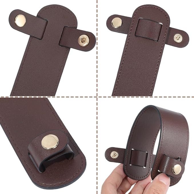 2Pcs PU Leather Strap Pad Bag Shoulder Strap Cushion Protector Detachable Handle Wrap Covers for Pressure Relief Messenger Camera Purse Tote Backpacks Handbags Coconut Brown 9x3.9 Inch