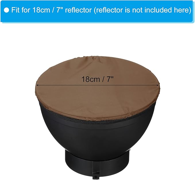 PATIKIL 7" 18cm Soft Diffuser Lamp Cover, 2 Pack Cloth Diffuser Strobe Reflector Lamp Sock for Flash Light Beauty Dish Photography Studio, Brown