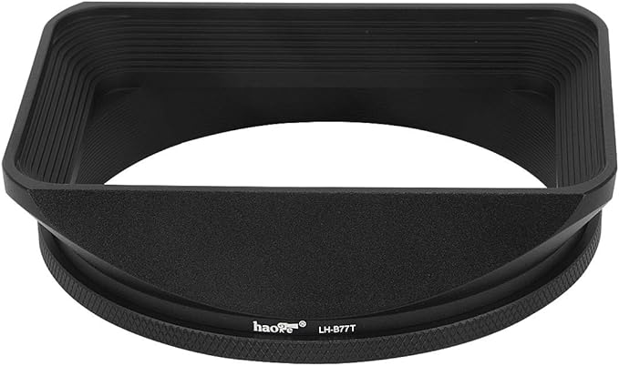 Haoge 77mm Square Metal Screw-in Mount Lens Hood Shade with Cap for 77mm Canon Nikon Sony Leica Leitz Carl Zeiss Voigtlander Nikkor Panasonic Fujifilm Olympus Lens and Other 77mm Filter Thread Lens
