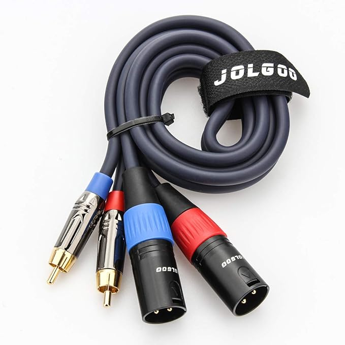 RCA to XLR HiFi Audio Cable - 2 RCA to 2 XLR, 3.3 Feet, 4N OFC Wire for Amplifier, Mixer, Microphone
