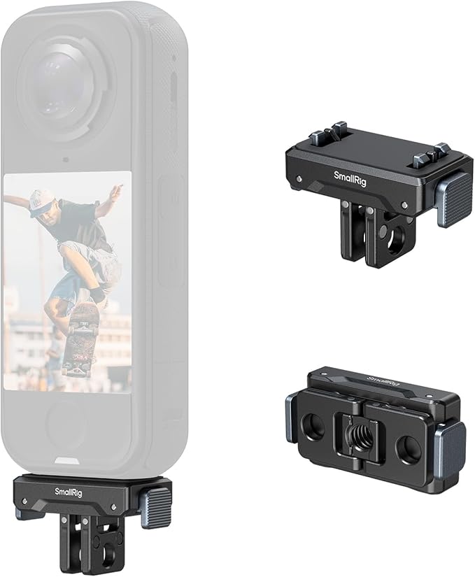 SMALLRIG Quick Release Mount Adapter for Insta360 X5 / X4 Air/Ace Pro 2 / Ace Pro/Ace, Adapter with 1/4"-20 Thread Hole, 2 Prong Mount for Tripods, Selfie Sticks, Vlogging Accessories - 5814