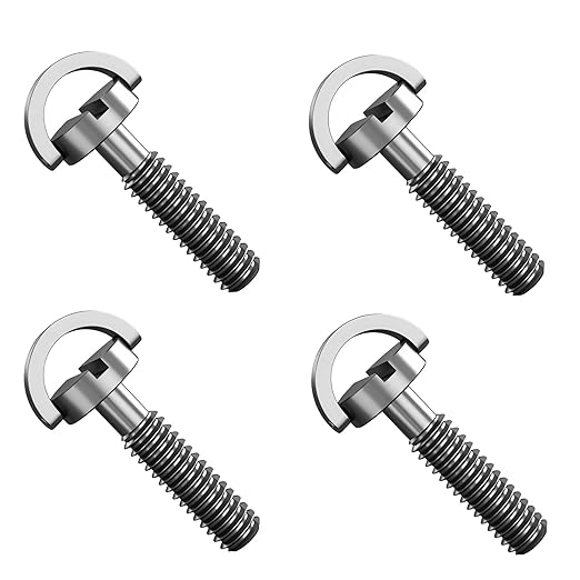 4 Pack Stainless Steel D-Ring 1/4-20 Tripod Screw Adapter, Camera Fixing Screws, Quick Release Mounting Screw Adapter for Camcorder Tripod