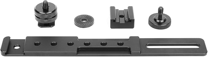 ChromLives 8'' Cold Shoe Extension Bar, Flash Straight Bracket, Camera Dual Mount Flash Bracket Compatible with Nikon Canon Sony Olympus DSLR Camera Camcorder DV