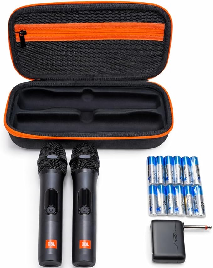 JBL Wireless Two Microphone System with Dual-Channel Receiver, Black Including Winguard Protective Travel Case