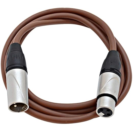 Seismic Audio - SAXLX-6Brown-6Pack - 6 Pack of 6 Foot Brown XLR Patch Cables - 3 Pin XLR Male to Female Microphone Cables