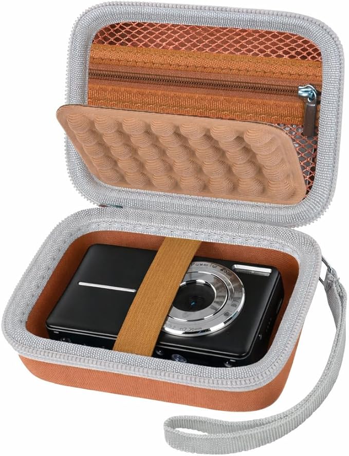 Digital Camera Case for CAMKORY/for Kodak Pixpro/for VAHOIALD/for Sony DSCW800 830/ for Canon PowerShot 180 190. Kids Vlogging Cameras Storage Holder for Accessories (Box Only)-Brown