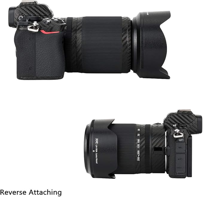 Reversible Lens Hood Shade for Nikon NIKKOR Z DX 50-250mm f/4.5-6.3 VR Lens and NIKKOR Z 50mm f/1.8 S Lens Replaces HB-90A HB-90 Lens Hood Available to Attach 62mm Filter & Lens Cap