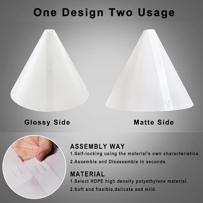 Exzycke 3PCS Original Design 360 Light Cone Photo Light Flash Diffuser Reflector for Small Product, Diffusion Photography Shooting Reflective, Alternative to Photo Box for Jelwery Cosmestics