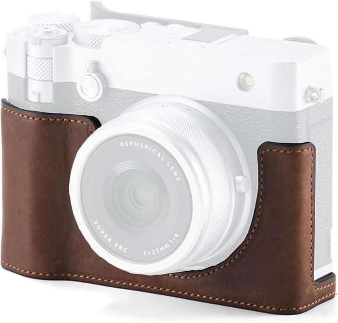 Tilta Leather Camera Case Compatible with Fujifilm GFX100RF – Brown | Custom Fit with Integrated Hand Grip, Battery Access Flap | Lightweight Genuine Leather, Bottom Body Protection